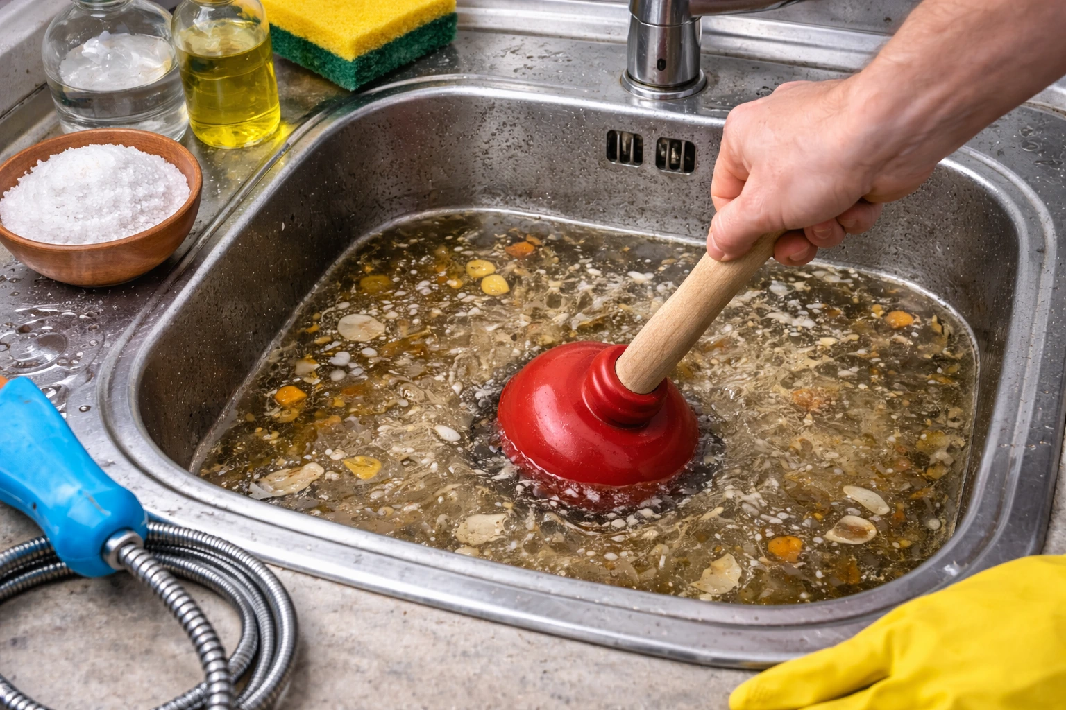 Βουλωμένος νεροχύτης κουζίνας - Πως ξεβουλώνει