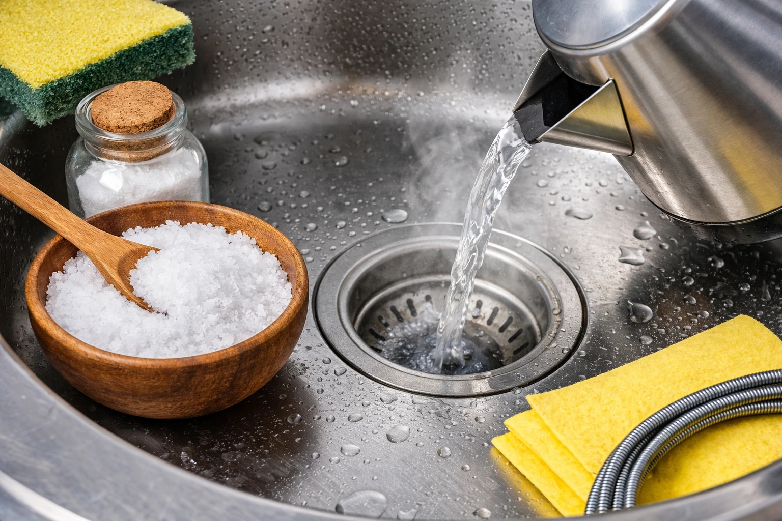 Ξεβούλωμα νεροχύτη με αλάτι - Πως γίνεται